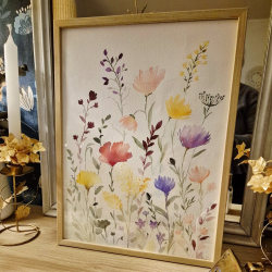 Tableau de fleurs en aquarelle